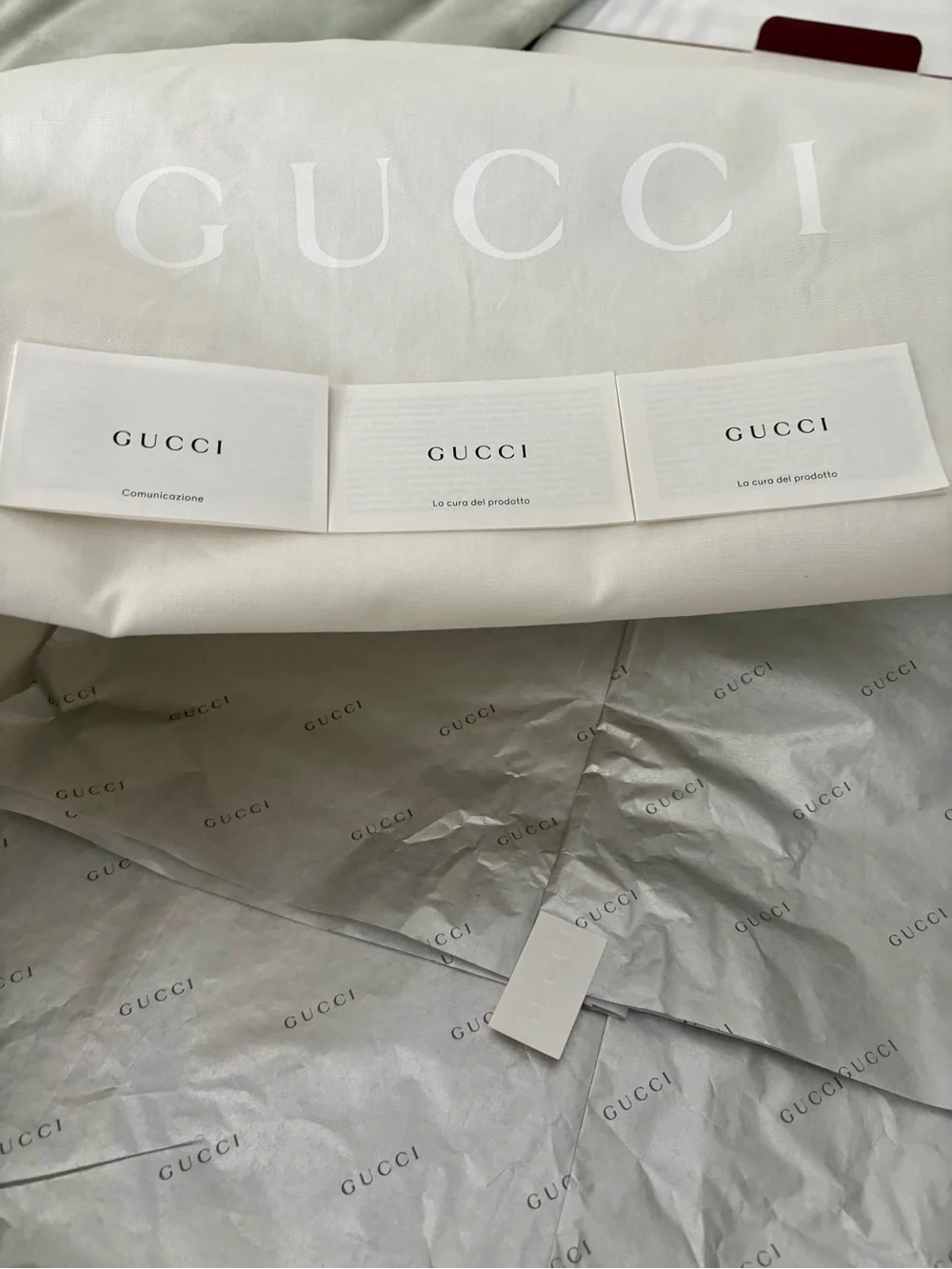 Gucci Brown & Beige GG Supreme Tote with Green-Red Web Stripe with wallet